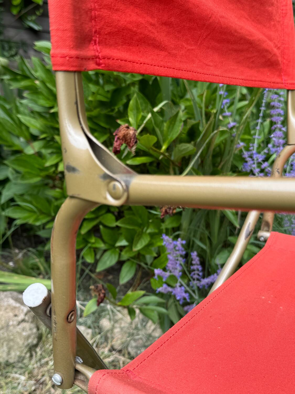 Vintage orange folding camping chair