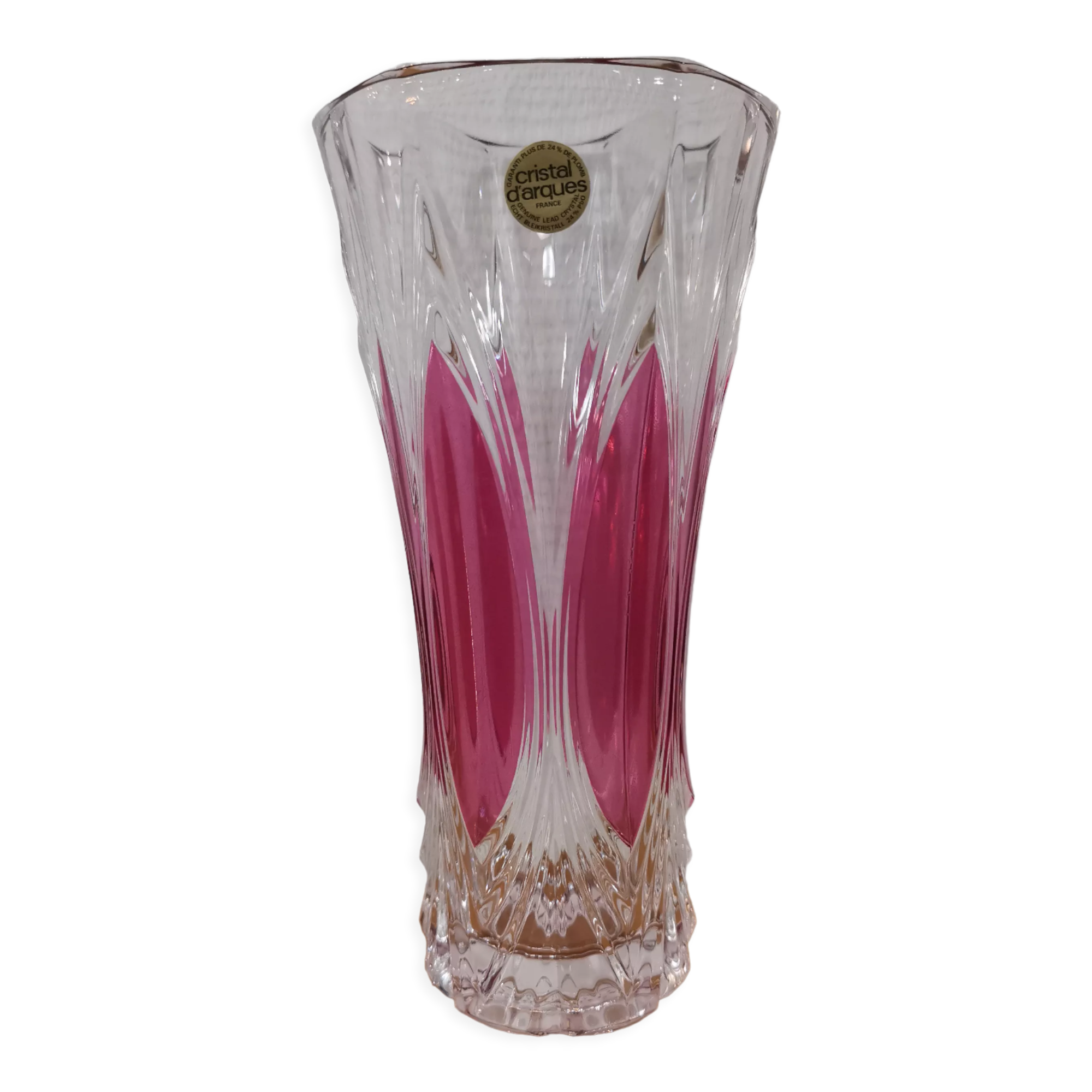 Arques crystal vase model Châtelet rosé