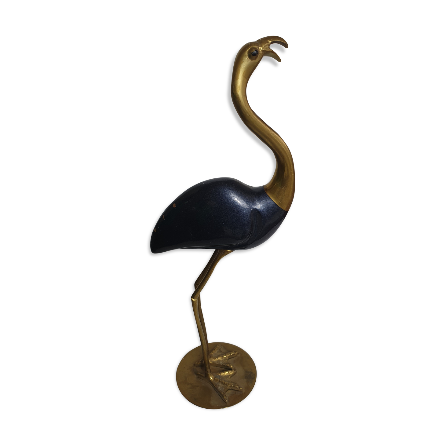 Pink flamingo in brass