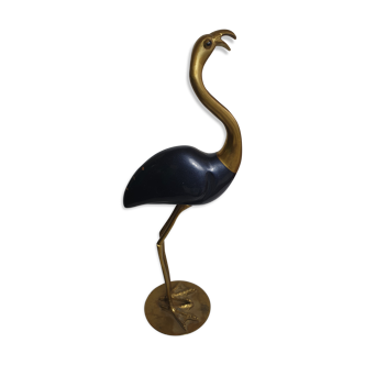Pink flamingo in brass