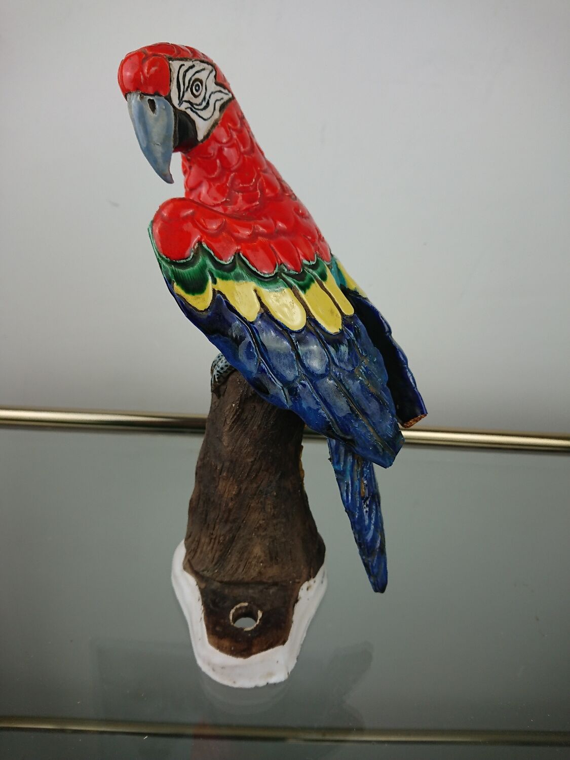 Glazed ceramic parakeet signed Maillard