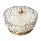 Glass and brass ceiling lamp