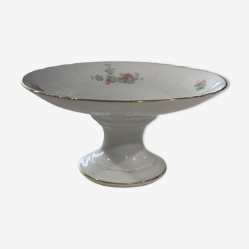 Plat vintage sur pied en porcelaine