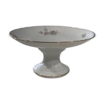 Plat vintage sur pied en porcelaine