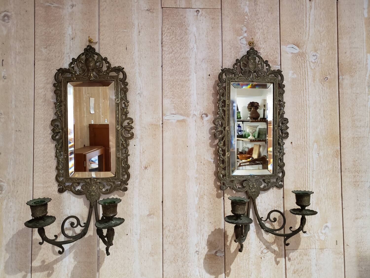 Paire d'appliques miroirs chandeliers XIX