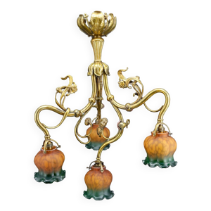 Lustre art nouveau en - circa