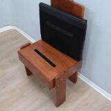 Ensemble de 6 chaises brutalistes en bois massif, Italie, années 1960