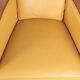 Set of two beautiful yellow cowhide Art Deco design armchairs