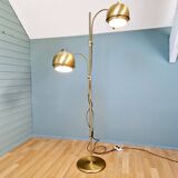 Eyeball double arc floor lamp in brass, GEPO (Netherlands), 1970s