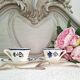 Antique cups with iron earthenware saucers