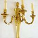 Huge wall lamp in gilded bronze Louis XVI style, three branches, late nineteenth