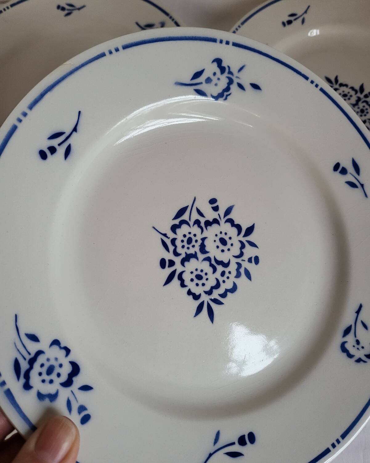 6 Flat Plates in earthenware Moulin des Loups & Hamage model Lucien