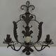 Pair of grey patinated iron wall lamps