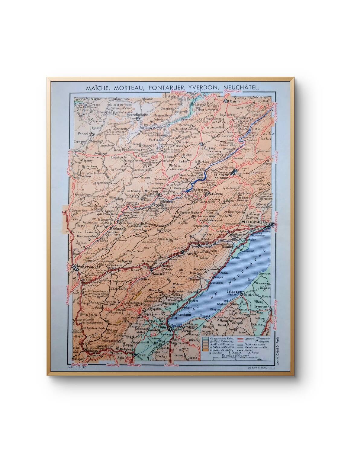 Printed in 1955, Morteau, Pontarlier, Yverdon, Neuchâtel.