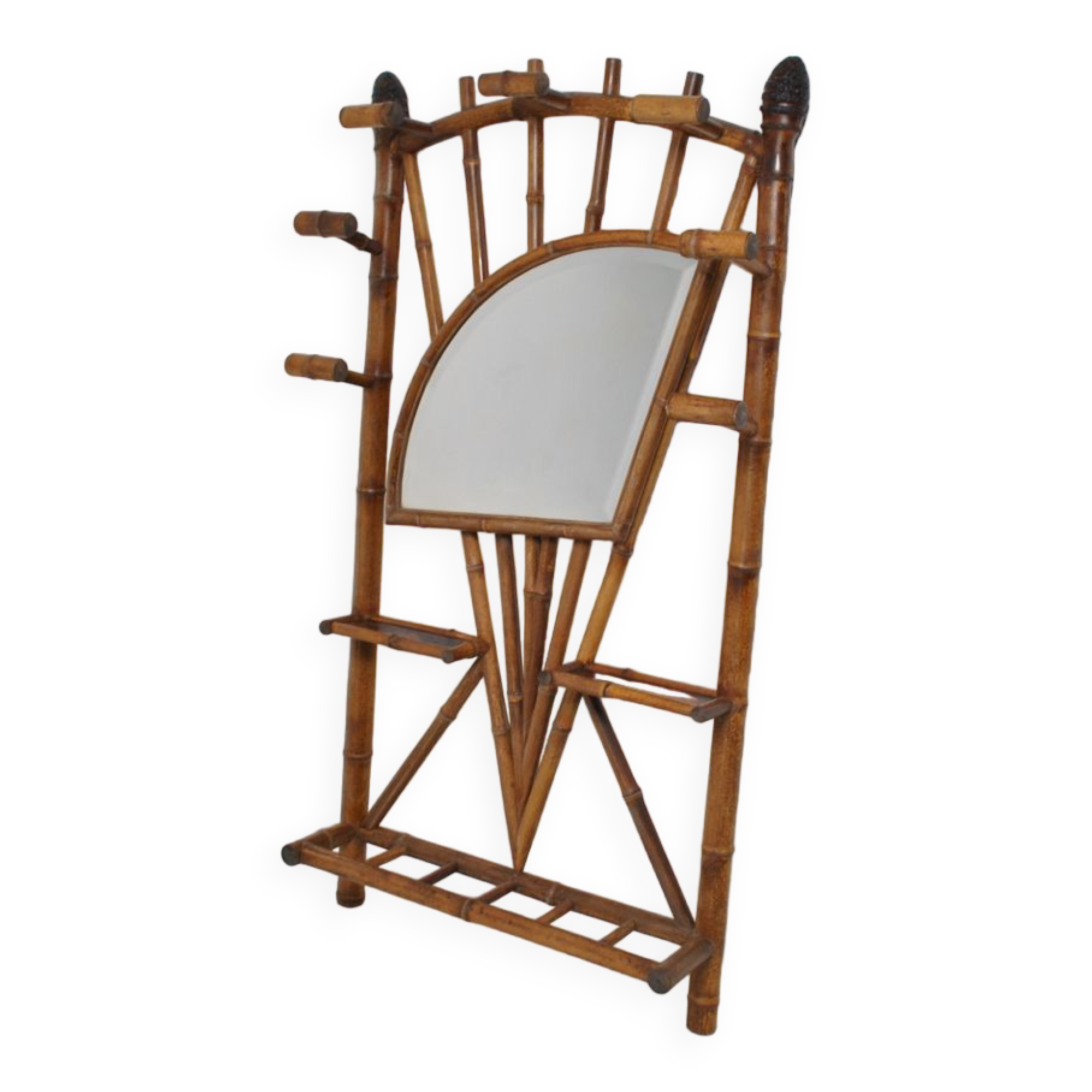 Coat rack bamboo cloakroom 1950