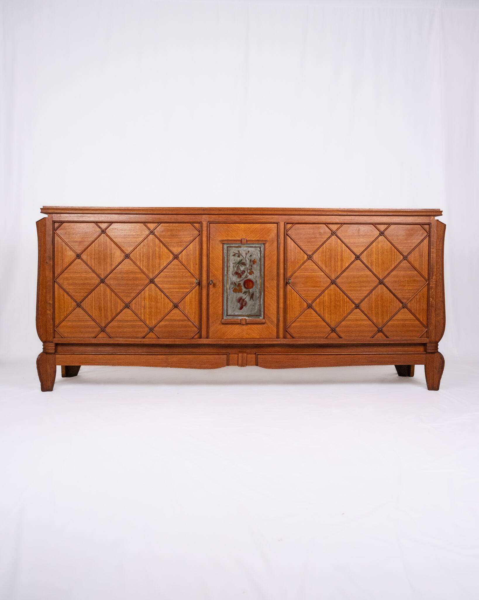 Art Deco oak buffet with crossbars, France, 1940s