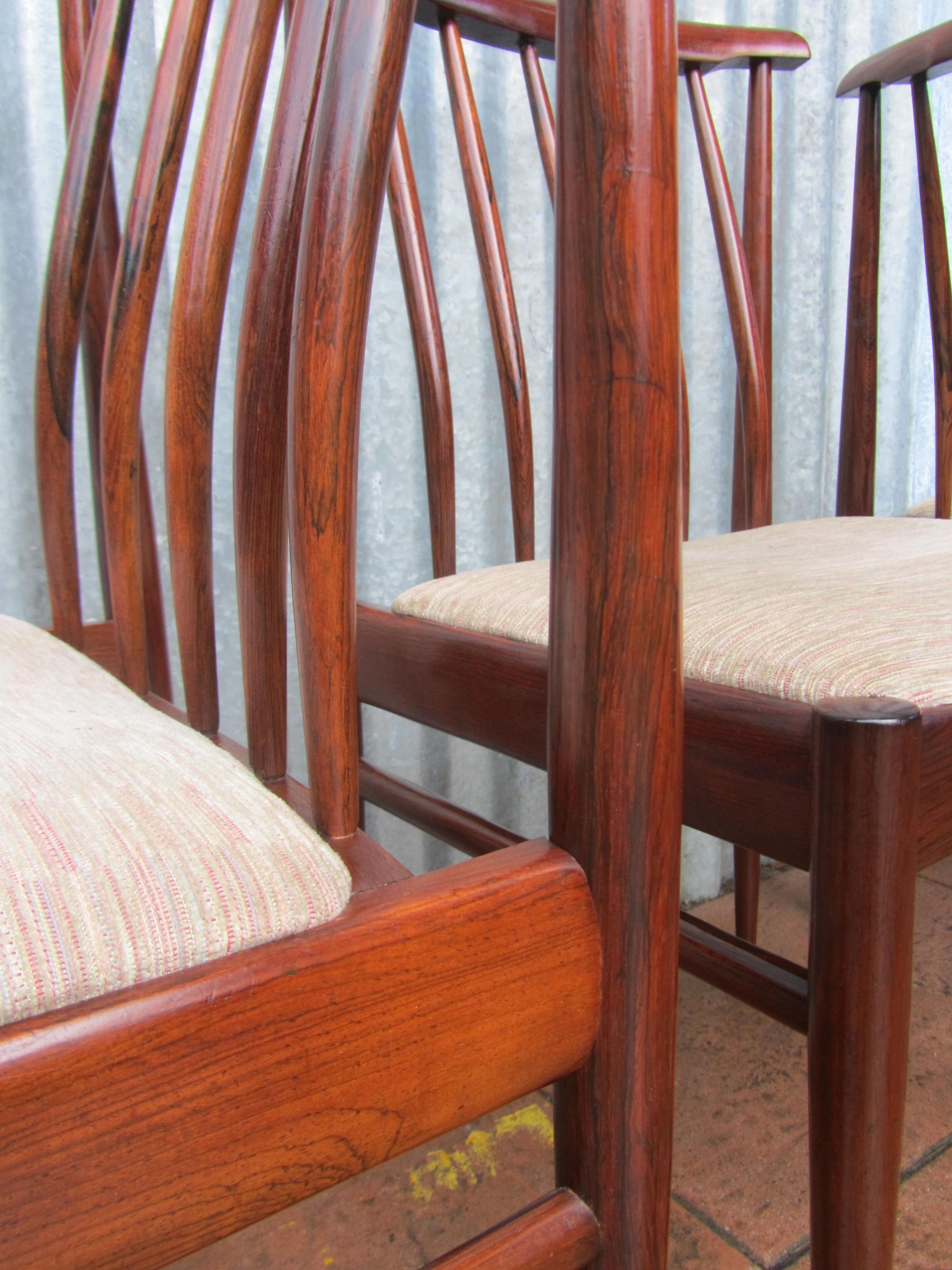 Dutch design rosewood chairs for Awa, 1960s, set of 5
