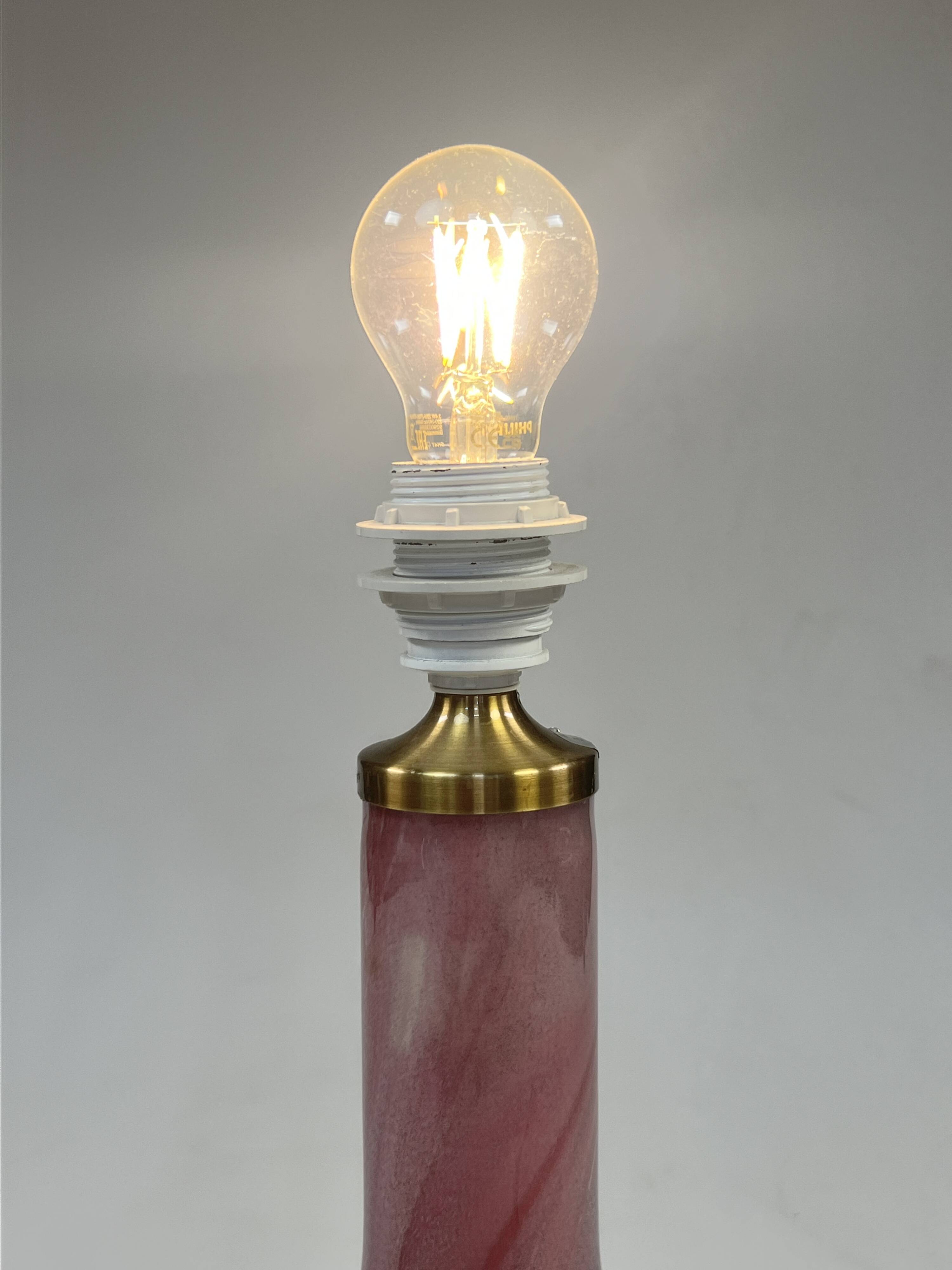 Vintage Danish Table Lamp, Purple Glass, Holmegaard Troll 2