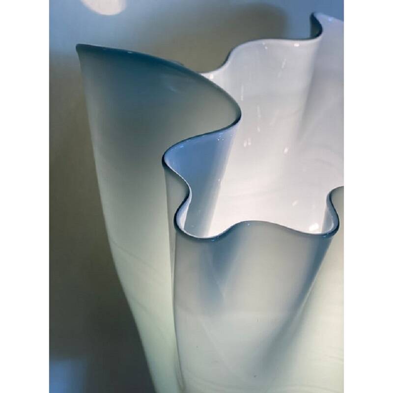 Contemporary Milky-Green Murano Style Glass Table Lamp