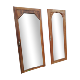 Duo of art deco mirrors on old 70x160 cm cabinet doors