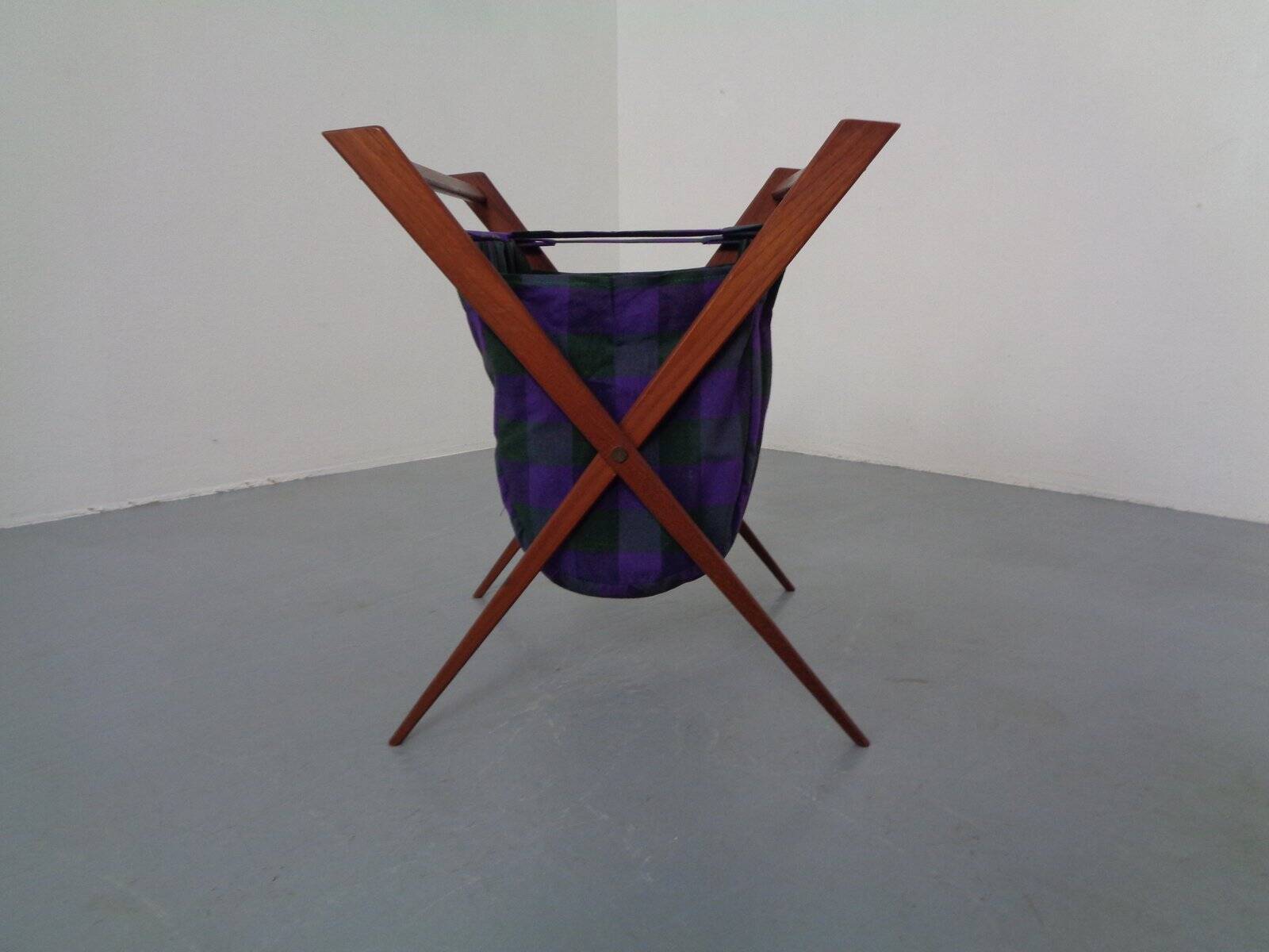 Danish Foldable Teak Magazine Rack, 1960s