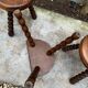 3 vintage turned wood stools