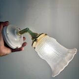 Vintage frosted glass tulip wall lamp