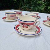 Set of 6 Antique Cups and Saucers