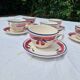 Set of 6 Antique Cups and Saucers