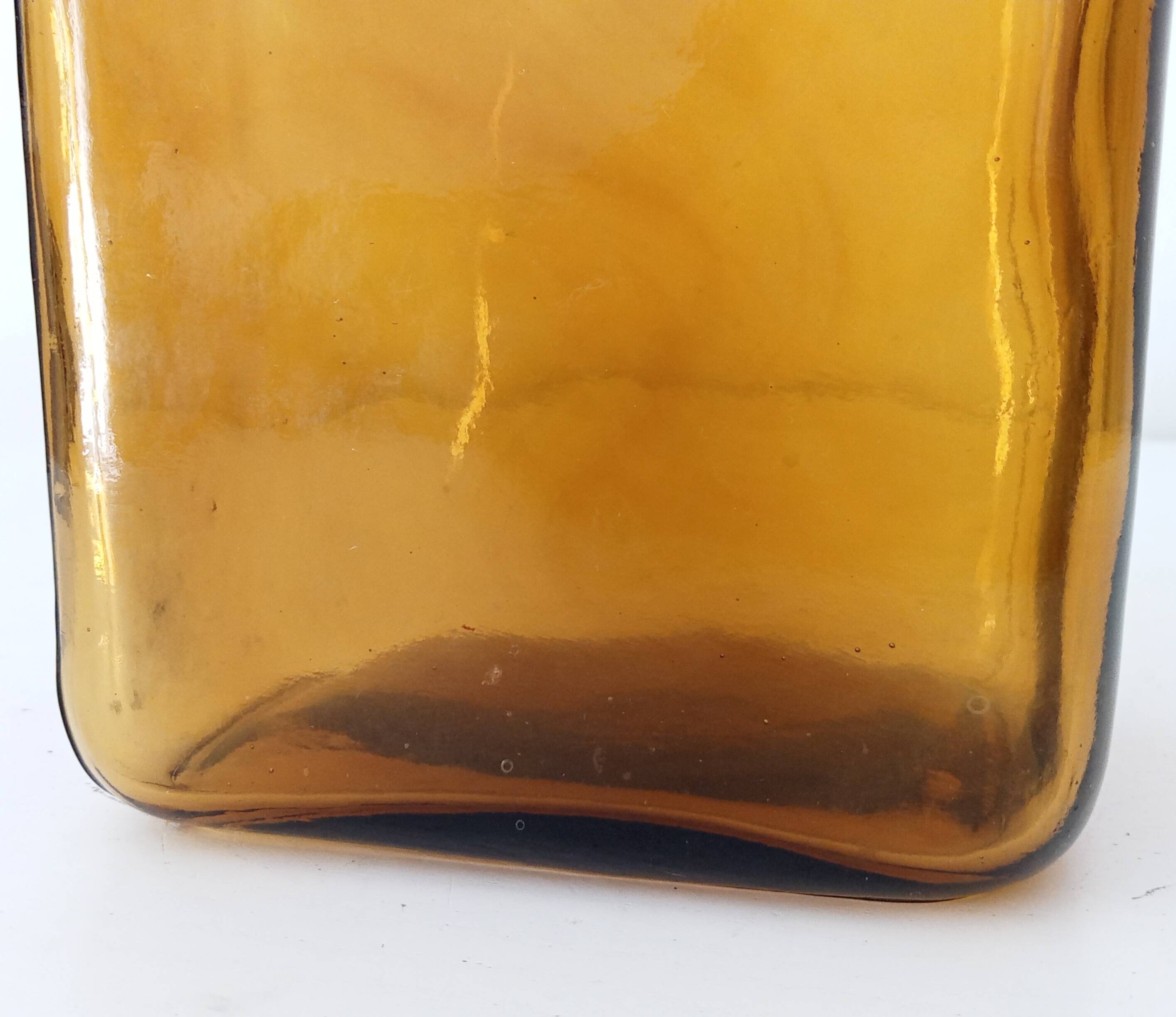 Vintage amber glass apothecary bottle