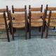 8 vintage straw chairs from the 1950s.