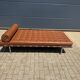 Knoll barcelona daybed mies van der rohe in cognac venezia leather, as new