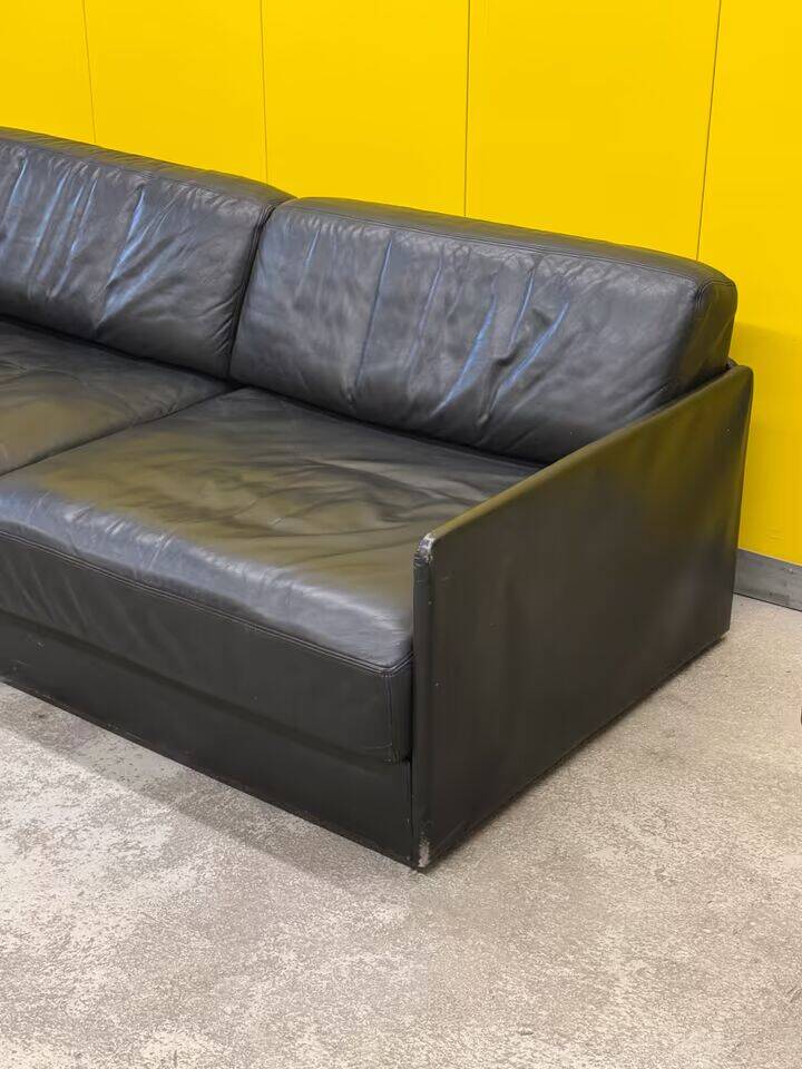 De Sede DS-76 Modular 2-Seater Sofa / Sofa Bed – Black Leather (1970s)