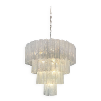 Multi-level chandelier in vintage murano glass - 78 glasses blanc d'albatre