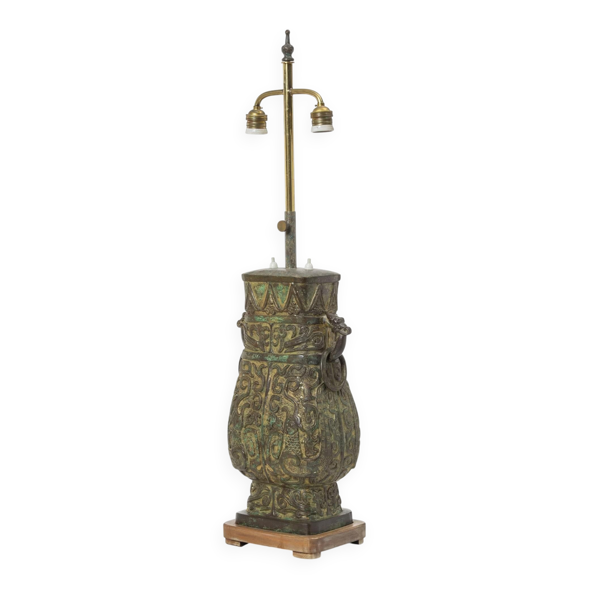 Billy Haines style table lamp in patinated bronze "verdigris" 1960s