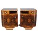 Pair of Art Deco walnut bedside tables from the 1930s.