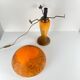 Orange speckled glass mushroom lamp, Massive, Belgium 1970.
