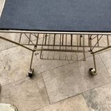 Coffee table with vinyl magazine holder 1960s