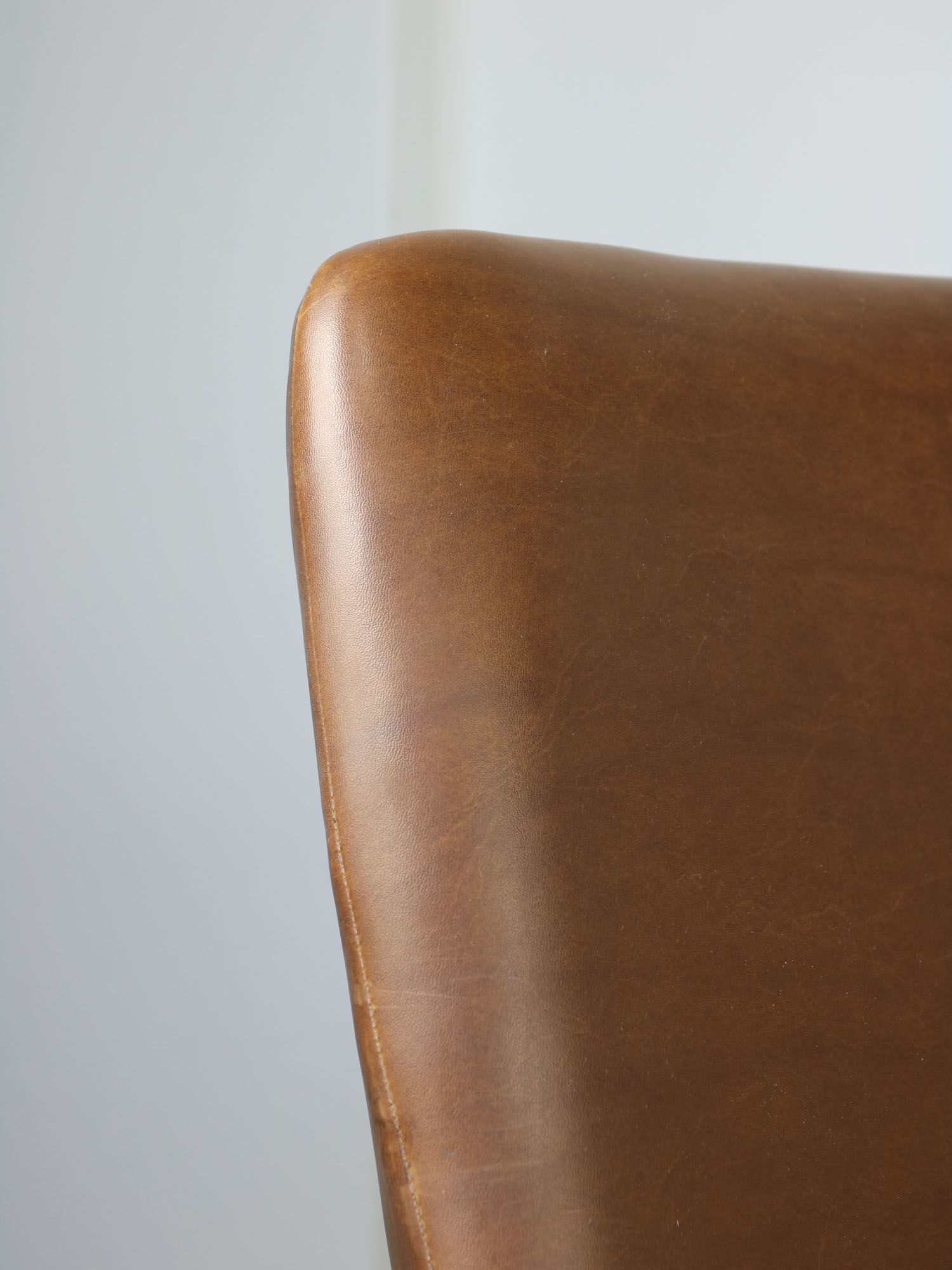 Mid-century Brown Leatherette Swivel Chair from Stol