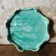 Vintage Digoin France emerald green majolica trivet and coaster set
