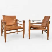 Fauteuils Safari cognac par Kaare Klint