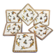 6 assiettes Gien carré à cake décor Renaissance blanche XIX
