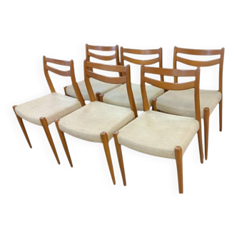6 Scandinavian Chairs Style "Model 75" - Niels Otto Møller - Teak