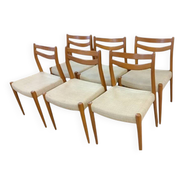 6 Scandinavian Chairs Style "Model 75" - Niels Otto Møller - Teak
