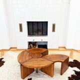 Modular "nuclear" bench + 5-piece coffee table 1940s