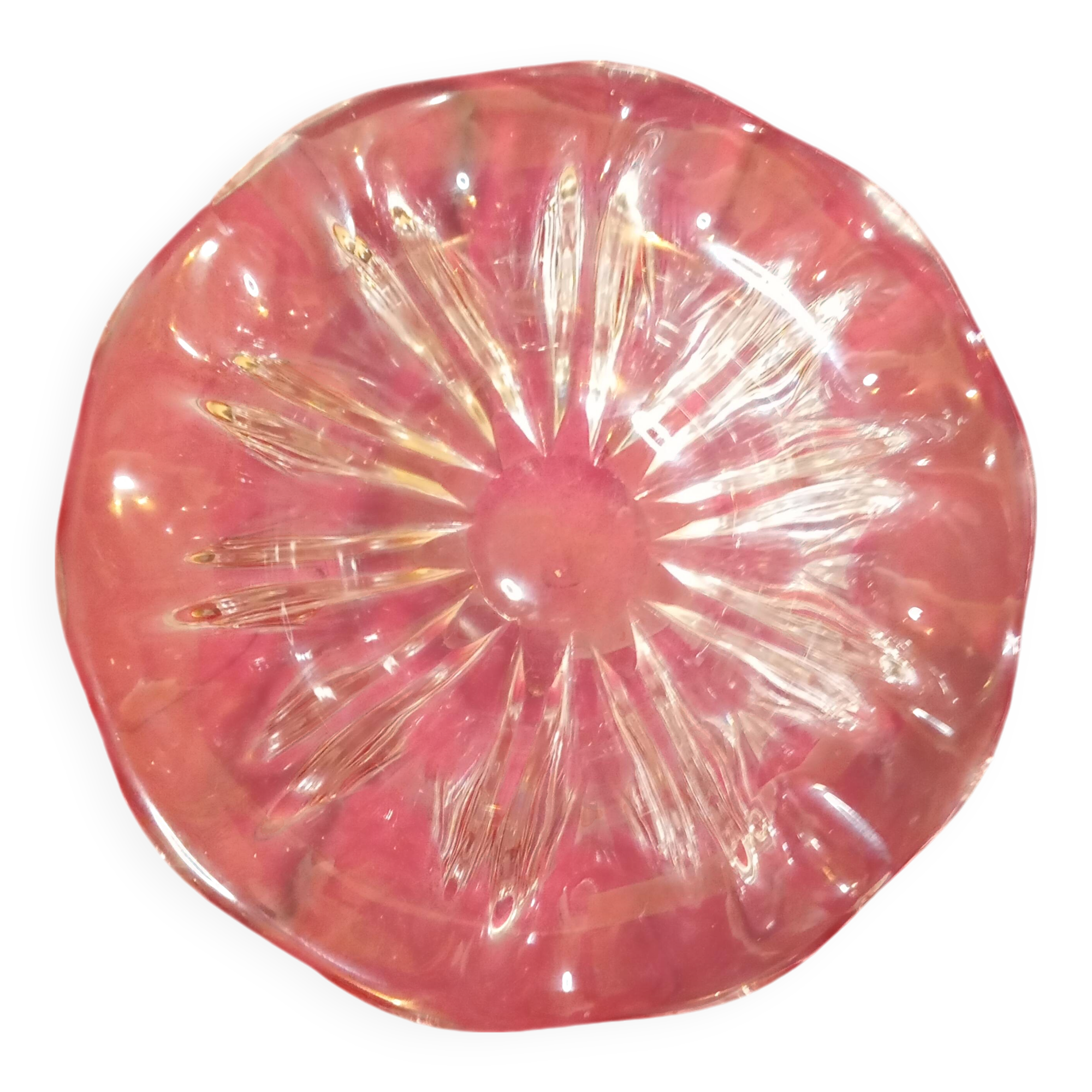 Crystal ashtray / pocket emptying tray / val st lambert sign