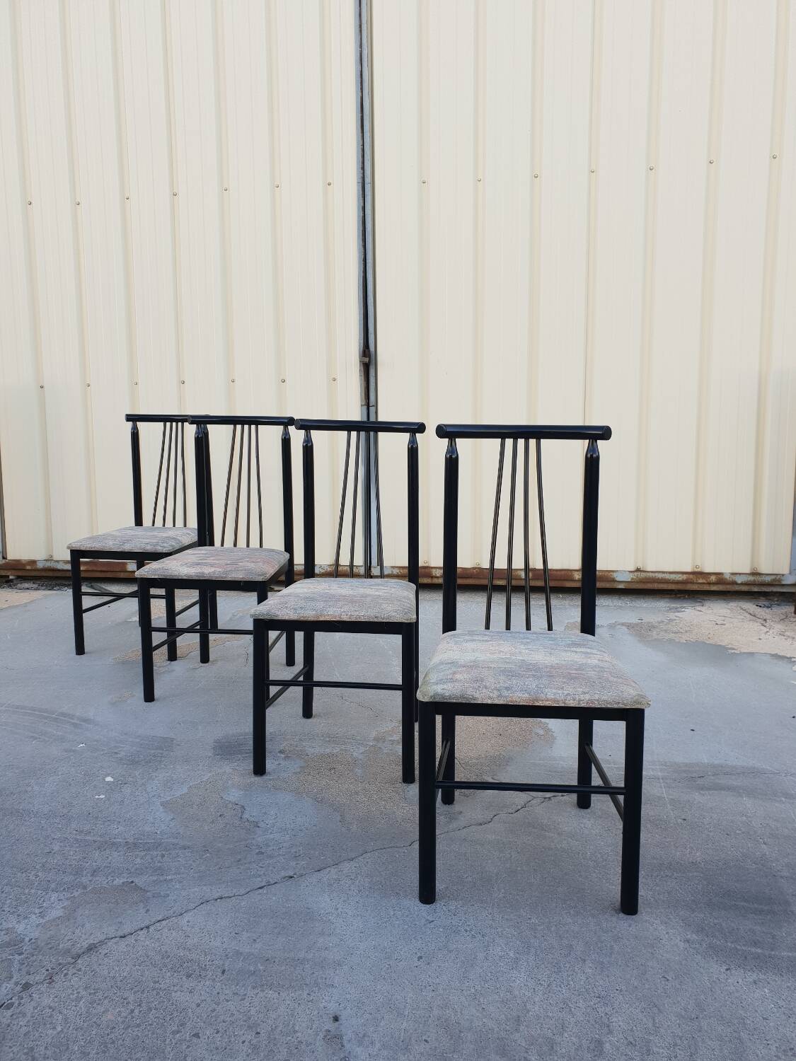 Series of 4 designer chairs 1980