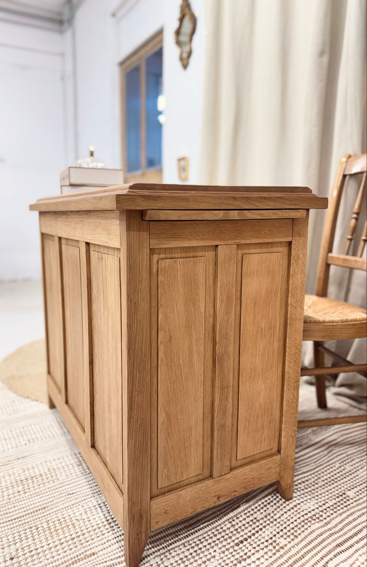 Restored antique oak desk - 4 drawers