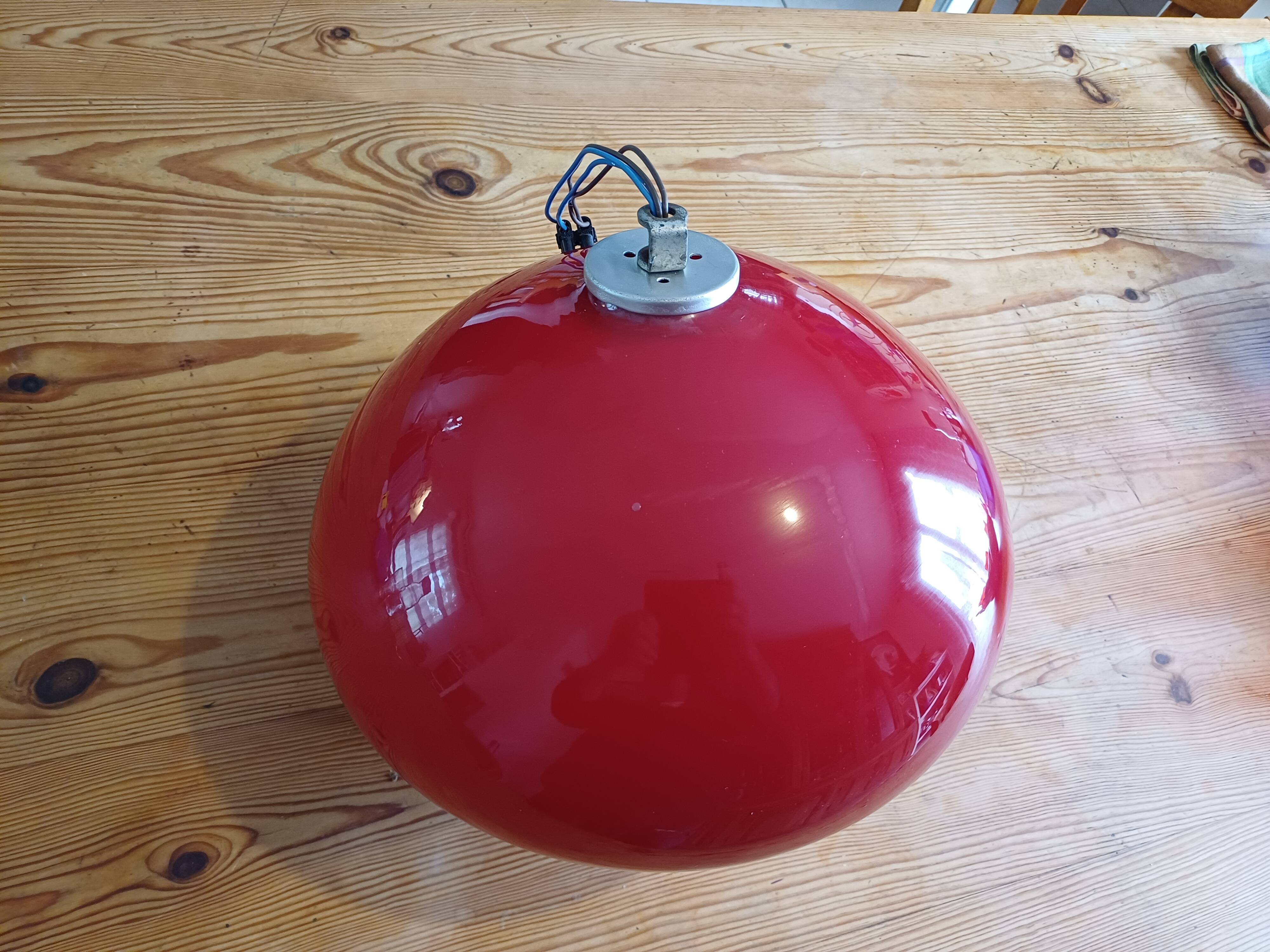 Vintage Opaline Red Pendant Lamp “VIRO”