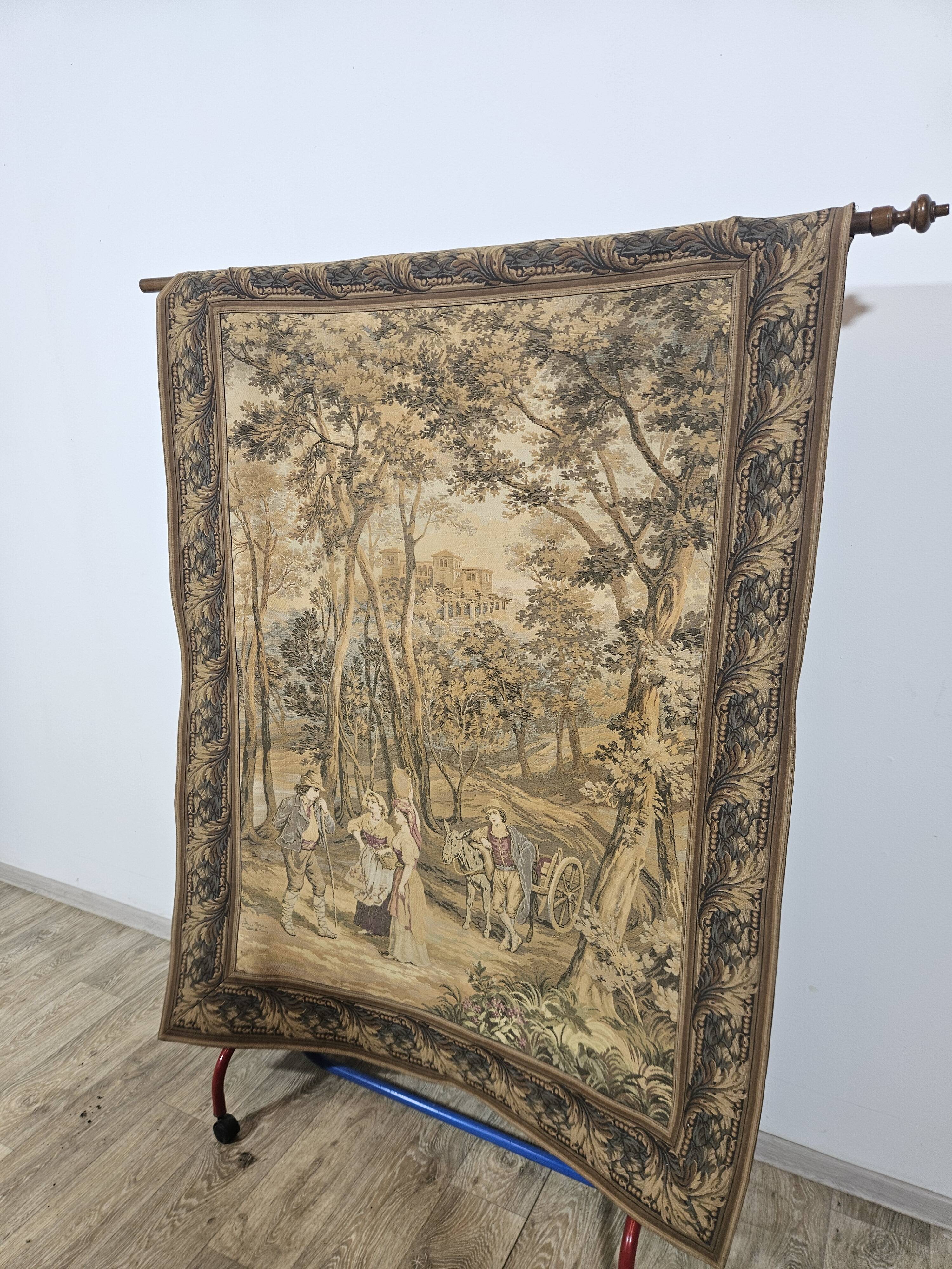 Tapestry with an idyllic forest scene